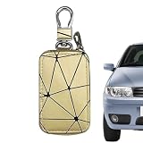 Eojpdji Para Llaves De Coche | Estuche De Almacenamiento Con Diseño Geométrico - Protectora Para Llave De Coche De Cuero PU - Para Mujeres Y Hombres Conductoras Tarjetas Monedas Objetos Pequeños