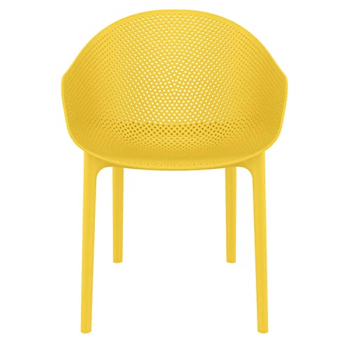 Compamia Sky Patio Dining Arm Chair In Yellow (Set Of 2) #TOP2