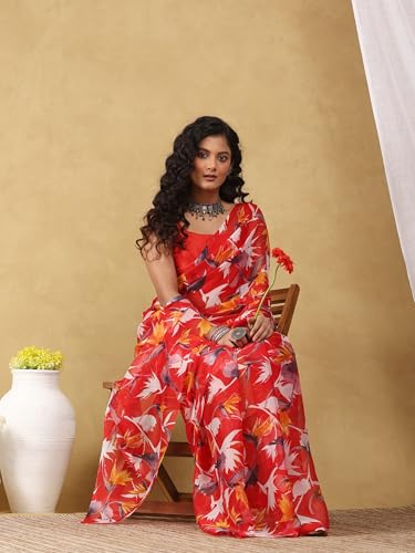 Image of Garden Vareli Floral Print Nara Chiffon Saree 73475