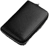 Genuine Leather Metal Zipper Black 10lu Card Holder And Wallet