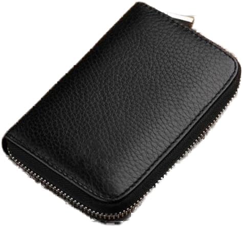 Genuine Leather Metal Zipper Black 10 Card Holder And Wallet