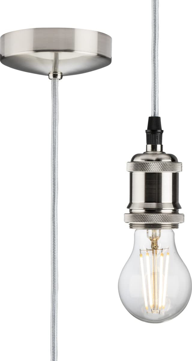 Knightsbridge Polished Chrome 1.8M E27 Vintage Pendant Set