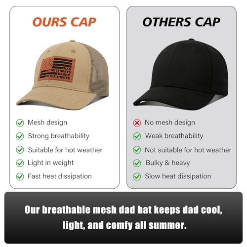 Image of Best Dad Ever American Flag Dad Hat - Adjustable Cotton Baseball Cap for Father's Day, Birthday Gifts from Daughter Son