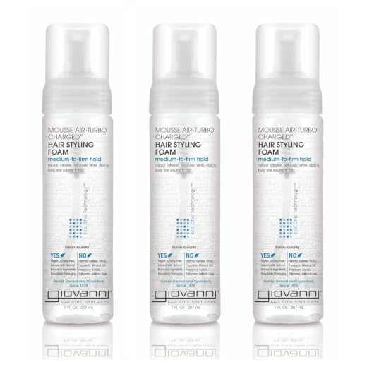 GIOVANNI Mousse Air-Turbo Charged Hair Styling Foam, 7 oz. Each - Lightweight for Natural Curls, Medium to Firm Hold, Wash & Go, No Parabens, Color Safe (Pack of 3)