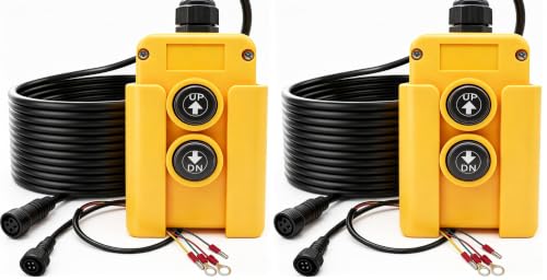 Image of mxuteuk 4 Wire Dump Trailer Remote Control Switch 12V DC Up Down Push Button Switch for Double Acting Hydraulic Pump Lift Winch Dump Bed G018-4W (Pack of 2)