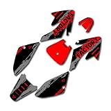 Grey Red Slick Graphic Kit fit Honda 04-19 CRF70 Shroud Decal CRF 70 80 100