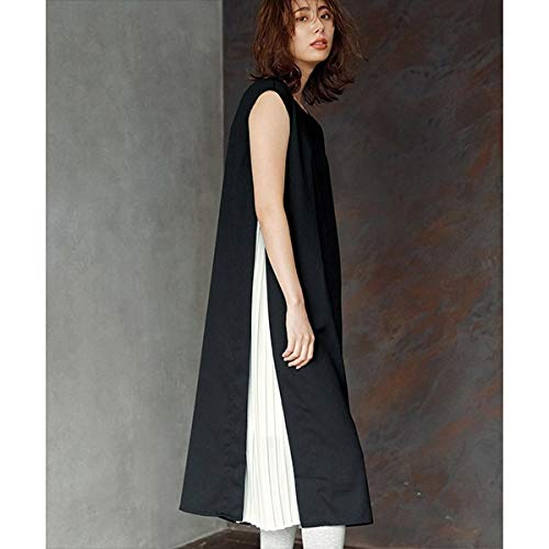 ラナン（Ranan） サイドプリーツレイヤード風ワンピ【ブラック/3L】