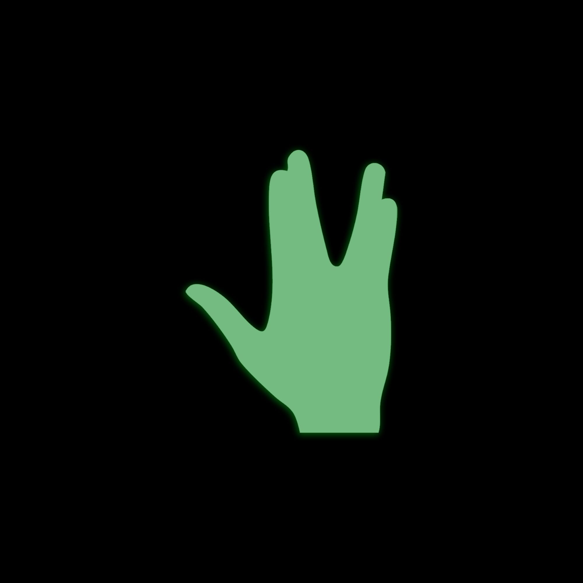 Trek Inspired Vulcan Saute Silhouette Space Glow in The Dark Sticker Decal for Phone Tablet Laptop Car Truck Window | 2" Sticker | Green