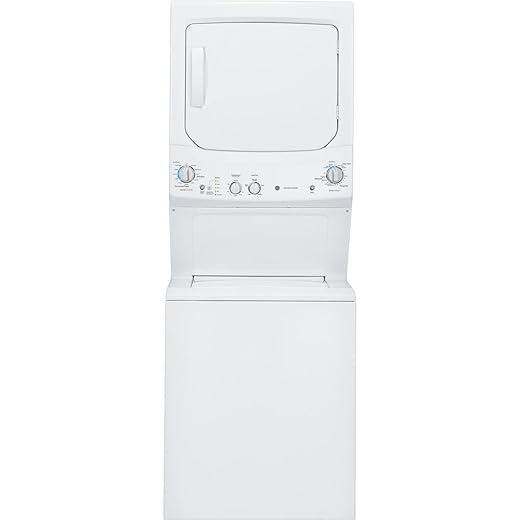 GE GUD27ESSMWW Unitized Spacemaker 3.8 Washer with Stainless Steel Basket and 5.9 Cu. Ft. Capacity Electric Dryer, White