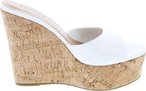 Image of BAMBOO Women's Clear Band Platform Wedge Slide