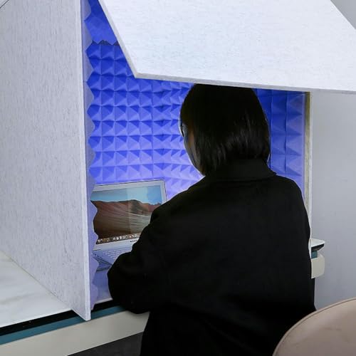 livre Studio d'enregistrement, Cabine vocale portable, équipement d'enregistrement, cabine d'isolation for microphone, salle phonique for home-studio, écran for micro, enregistrement sonore en studio(Blue)