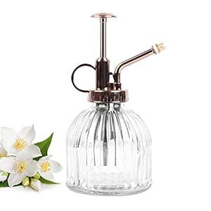 Ulikey Plantensproeier, spuitfles, glas, bloem, waterspray, fles, pot, vintage stijl, bloemensproeier, watersproeifles, pomp, drukspuit, plantenverstuiver, met pomp voor tuinplanten