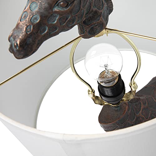 Creative Co-Op Giraffe Table Lamp With Linen Shade, Bronze Finish #TOP6