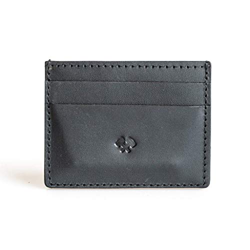Men’s Slim Wallet | Made In Usa | Minimalist Front Pocket Wallet For Men | Full Grain Leather | Midnight Black #TOP28