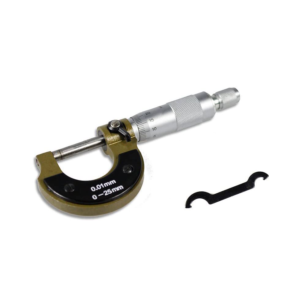 Vetrineinrete® Micrometro calibro per misurazione di precisione 0-25 mm per misurare il diametro interno e spessore esterno metro G12