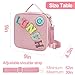Insulated Lunch Bag With Adjustable Shoulder Strap, Cute Corduroy Preppy Lunch Box Large Insulated Lunch Bag Reusable Lunch Tote Bag with Smiley Preppy LunchBag for Girls School Travel Picnic (Pink)