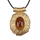 GelConnie Collar bohemio para mujer, collar dorado con colgante de piedra grande