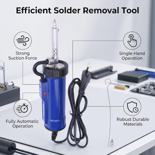 Bomba de succión desoldadora de 30W para reparar electrónica en tu taller 7