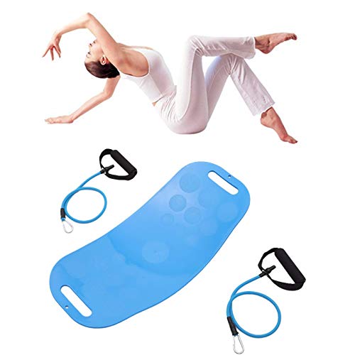 Emais Balance Board With Resistance Bands - Fitness Board For Adults – The Abs Legs Core Workout Yoga Board - Ideal For Core Workout, Dancers, Ballet, Ankle Workouts, Balancing Exercises - Gym Sports #TOP7