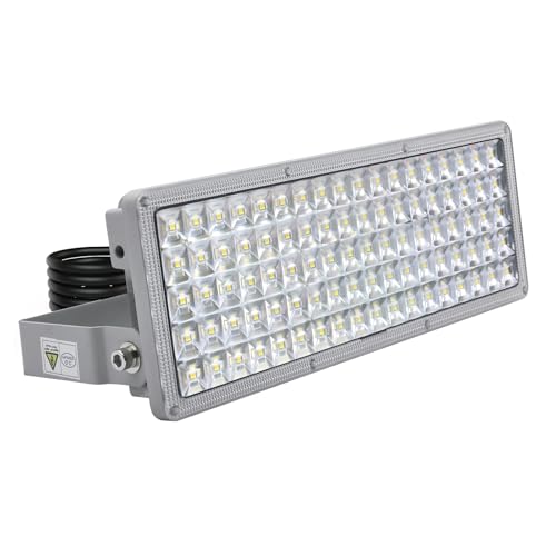 POWFUL 100W 14000LM LED Strahler Außen, 6500K Kaltweiß Flutlicht, Superhell Flutlichtstrahler LED, IP67 Wasserdicht Außenstrahler, Verstellbarer 180° Scheinwerfer für Garten, Garage