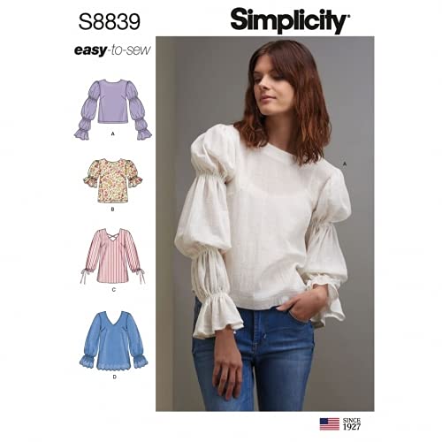 Simplicity Sewing Pattern 8839 Tops R5 (14-16-18-20-22)