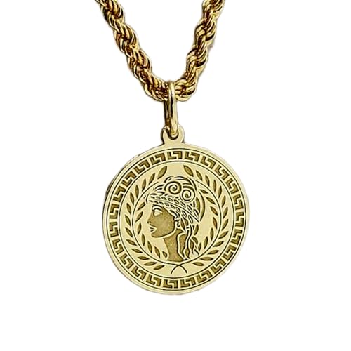 Colgante Elegante Moneda León Plata de Ley 925 Cadena 45 mm Baño Oro