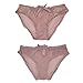 Nanier Women's Thin Transparent Lace Bra Set Dark Apricot 38C