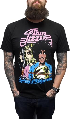 Mazeys Mens Thin Lizzy Officially Licensed T Shirt Vagabonds with Tracklist 2XL