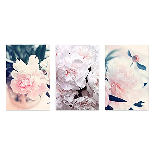 Impression Scandinave Simplicité Rose Pivoine Affiche Murale 50x70cm