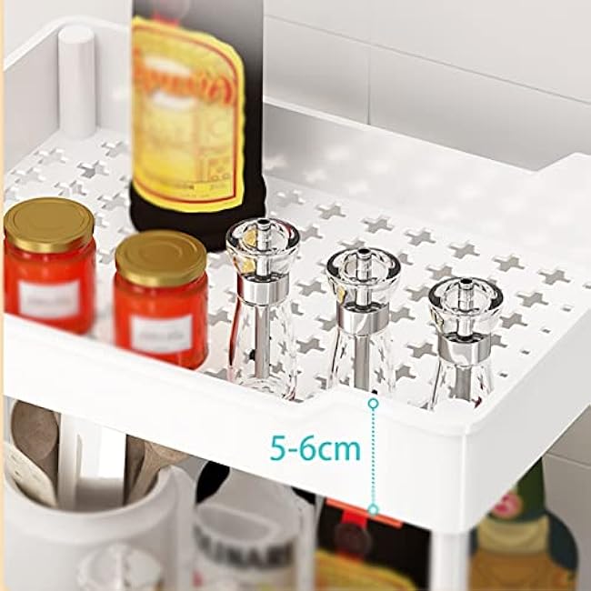 Kitchen Storage Cabinets Small Trolley Rack Floor-to-ceiling Multi-layer Household Cracked Snack Storage Shelf Kitchen Mobile Vegetable Basket Storage Basket Kitchen Shelves (Color : A-3Layer)-RKZvDOiY