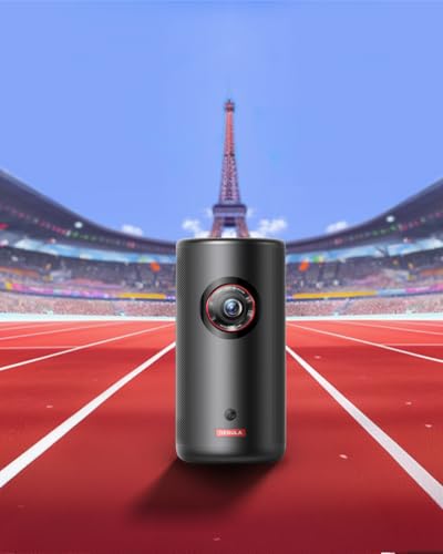 NEBULA Capsule 3 Laser GTV Beamer, 300 ANSI Lumen, 1080p Mini Smart TV Beamer mit WLAN, Mobiler Outdoor, Dolby Digital, Laserprojektor, Autofokus, 120-Zoll Bild, 2,5 Stunden Integrierter Akku
