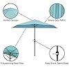 Half Umbrella Outdoor Patio Shade - 9 ft Patio Umbrella with Easy Crank - Small Canopy for Balcony, Table, or Deck by Pure Garden (Lake Blue)