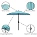 Half Umbrella Outdoor Patio Shade - 9 ft Patio Umbrella with Easy Crank - Small Canopy for Balcony, Table, or Deck by Pure Garden (Blue)