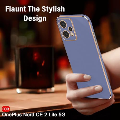 Image of TheGiftKart Thermoplastic Polyurethane Luxurious Golden-Plated Back Cover Case for OnePlus Nord CE 2 Lite 5G|Raised Lips for Camera & Screen Protection|Shockproof Back Cover for OnePlus Nord CE 2 Lite