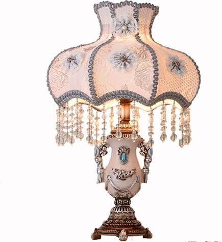 Best to Buy Classical Tiffany European Style Table Lamp,Retro Fabric Bedside Lamp Handmade Princess Victorian Style Creative Spherical Resin Lamp Body Desk Lamp