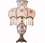 Best to Buy Classical Tiffany European Style Table Lamp,Retro Fabric Bedside Lamp Handmade Princess