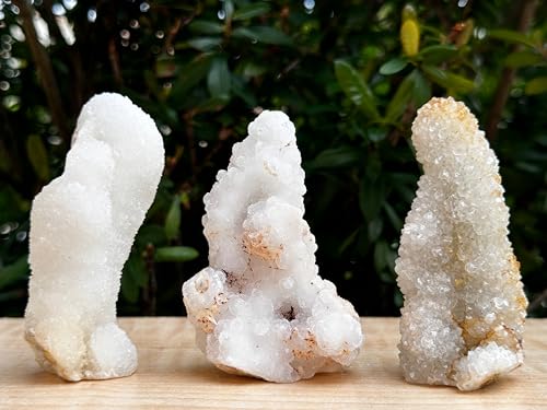 Image of GAF TREASURES Chalcedony & Crystal Quartz Stalactite 3-8 inch, Natural Quartz on Chalcedony Stalactite Specimen (0.25-0.5 lb)