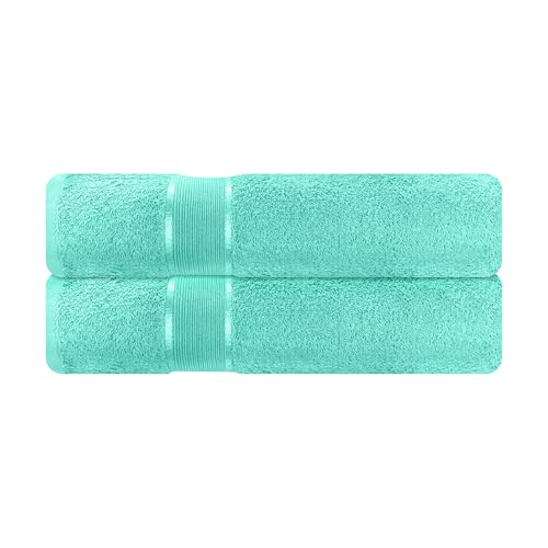 Mixibaby 2er Set Duschtuch Duschtücher Tücher 70cm x 140cm Frottee 100% Baumwolle 500g/qm, Farbe:Mint