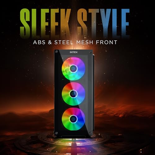 Image of Intex CORE Gaming Cabinet | ATX, M-ATX, ITX | 3x120mm LED Fans | Tempered Glass Side Panel | USB 3.0 Ready | Mesh Front | 360mm VGA | 160mm CPU Cooler | Premium Build