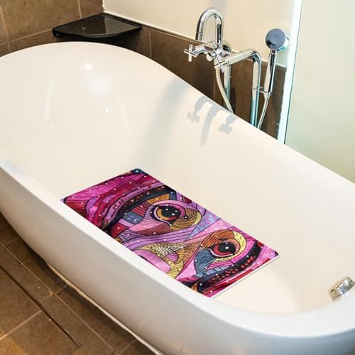 Tapis de bain antidérapant pour chien teckel en PVC rose avec trous de drainage