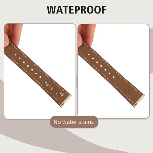 Italy Genuine Leather Watch Bands Men Women Compatible with Samsung Galaxy Watch Band, 20mm 22mm Lugs Watch Straps, Quick Release Wear-resistant Sweat-Resistant Smartwatch Replacement Strap