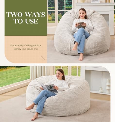 Image of Hobestluk Adults Bean Bag Chair 5FT Big BeanBag Chair Giant Large Oversized