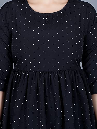 Image of BLACK MACY Women's Rayon Anarkali Regular Fit Top