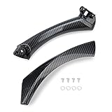 Qagea Carbon Fiber Front/Rear Right Interior Inner Door Panel Handle and Door Pull Outer Trim Cover Replacement for 2004-2011 BMW 3 Series 318 320 325 330 335 E90/E91