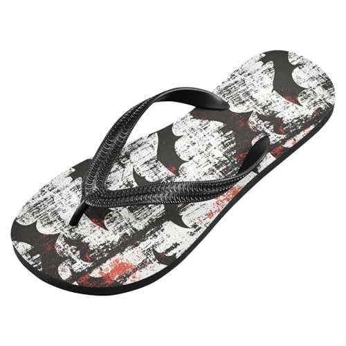 Flip Flop Sandals Rustic Bats Print for Casual Summer Men and Women for Beach Outdoor XS2