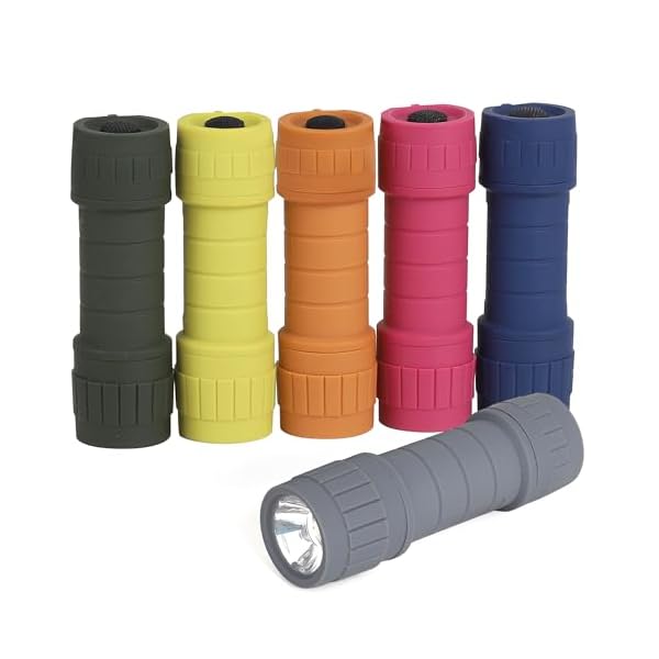 6-Pack Small Flashlights Set, Super Bright 100 Lumen LED Flashlight Pack with 18-Piece AAA Batteries Included, Mini Flashlight, Outdoor Flashlight for Camping, Hiking, Emergency