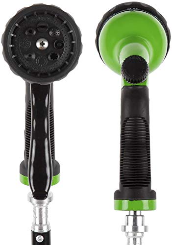 Signature Garden Heavy-Duty Water Hose Spray Nozzle - Comfort-Grip Hose Attachment - 8 Different Spray Patterns - Garden Hose Nozzle For Watering Lawns & Gardens, Washing Cars & Pets (Green) #TOP2