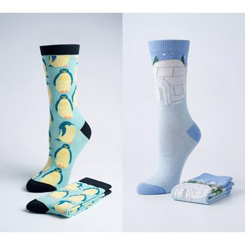 Image of Tipi Toe Women's Fun Patterned Dress Socks, 12-Pack Lightweight Colorful Crew Socks, Casual Novelty Assorted Designs