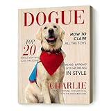 Personalized Magazine Cover Pet Portrait Canvas & Poster, Custom Dog “DOGUE” Magazine Cover Wall Art, Funny Gifts For Pet Lovers, Funny Pet Portrait (Design 7)