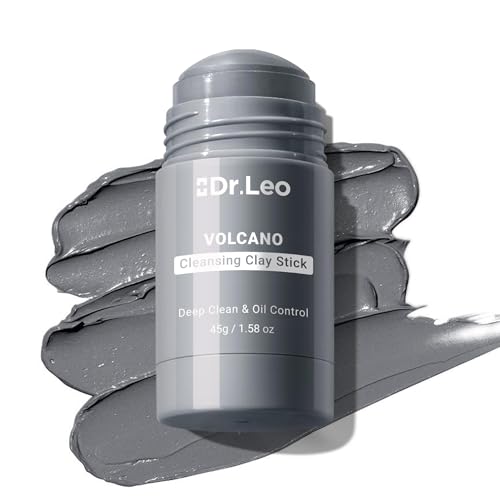 Dr.Leo Deep Pore Cleansing Blackhead Remover Face Mask Stick, Clay Mask for Face with Volcanic Mud & Kaolin Clay, Gentle Non-Irritating, All Skin Types, Portable Travel Size 45g/1.58oz
